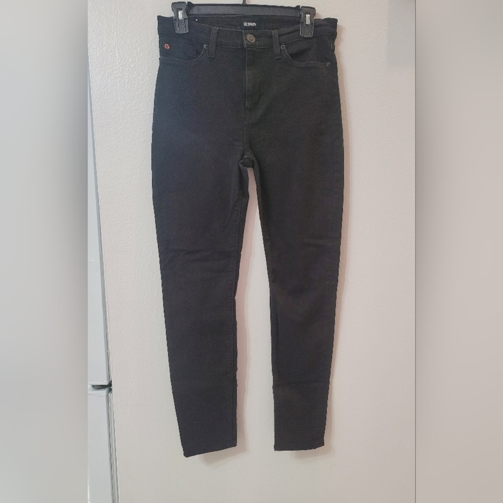 HUDSON Elegant Black High Rise Super Skinny Ankle Jeans for Women size 28